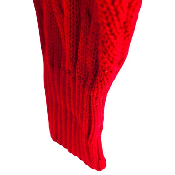 Ralph Lauren Polo Mens Cable Knit Sweater Red Cotton Button Up Long Sleeve Med. - Picture 9 of 12